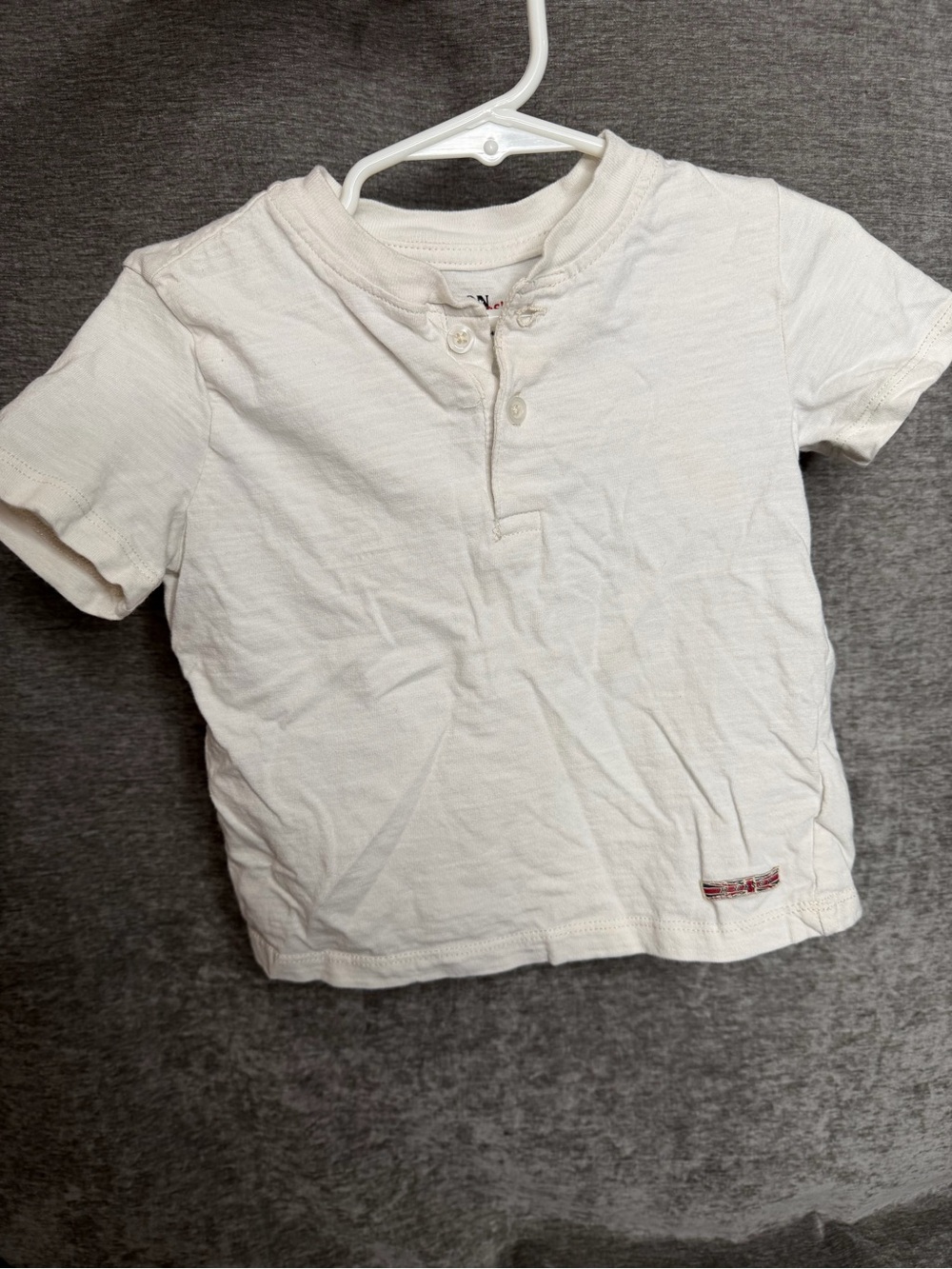 Hudson Baby Off-White Short Sleeve Henley Tee